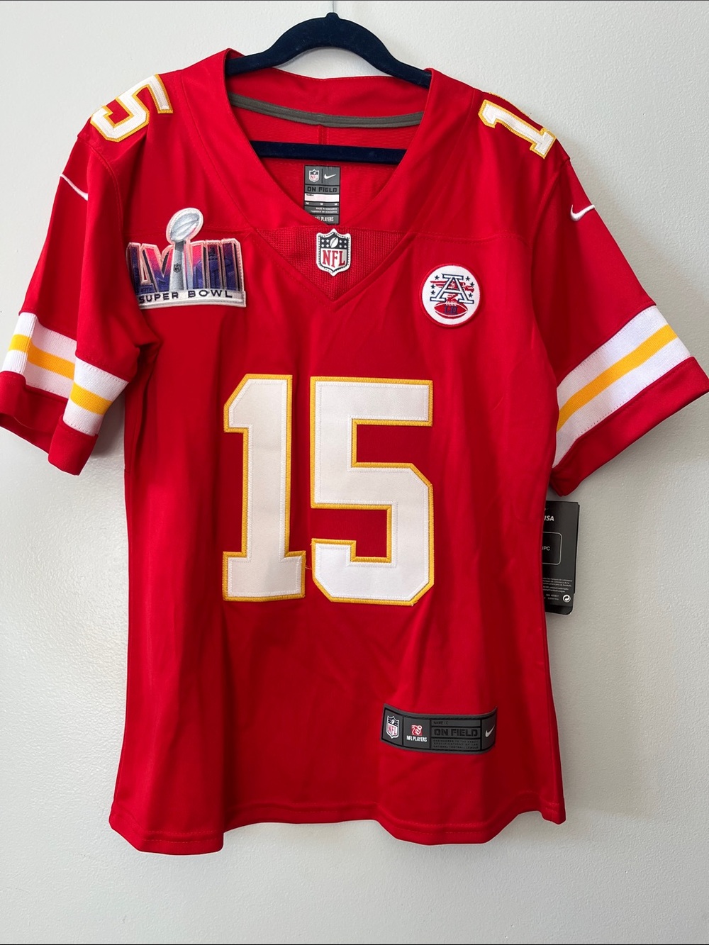 Patrick Mahomes Super Bowl LVIII jersey NWT